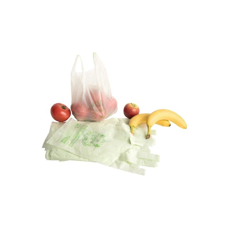 Sac plastique liassé à bretelles biodégradable et compostable   - 3 tailles