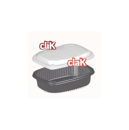 Barquette COOKIPACK fond noir et couvercle transparent - 4 tailles