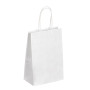 SAC KRAFT BLANC POIGNEES FICELLES 14+8X22 CM  - 90GR