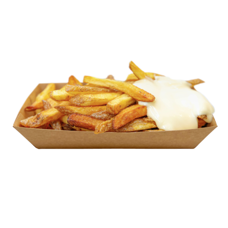 Barquette à frites en carton blanc - 2 tailles